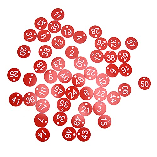 50 etiquetas de colmena para caja de apicultura numerada con letrero de clasificación de agujeros para apicultura, color rojo (1-50)