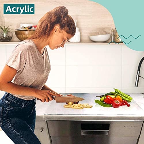 Acrylic Cutting Boards For Kitchen Counter,Clear Chopping Board Non Slip Cutting Boards For Kitchen Cutting Board With Lip For Counter Countertop Protector Home Restaurant (Size : 18 X 16 Ins) #TOP6