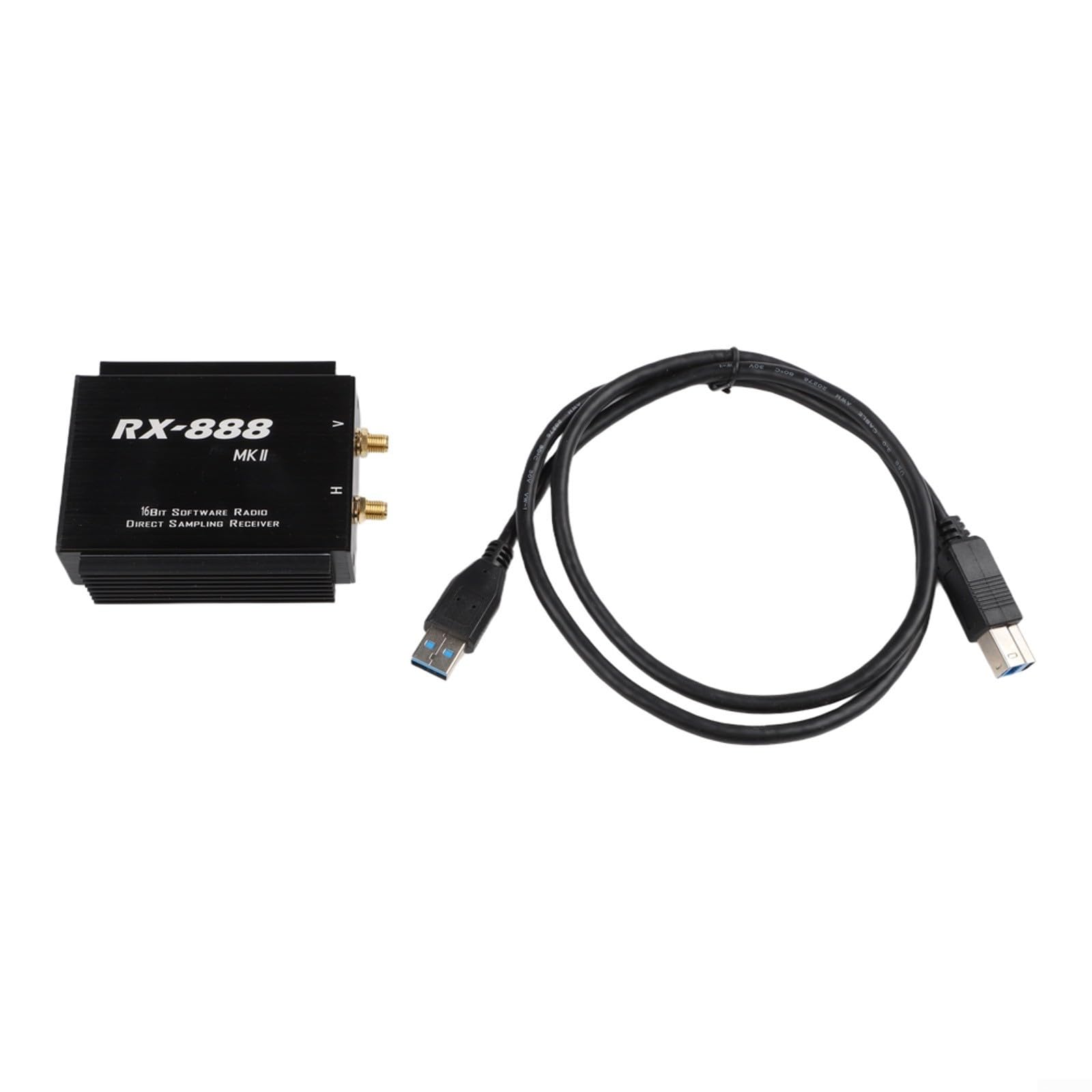 RX-888 MKII Funkempfänger mit LTC2208 16-Bit ADC und R828D Tuner, HF VHF für Amateur Ham Radio, Einstellbar ATT VGA, Externe Uhr Unterstützung
