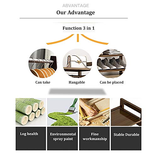 GWLGWL Appendiabiti da Terra in Legno, Semplice