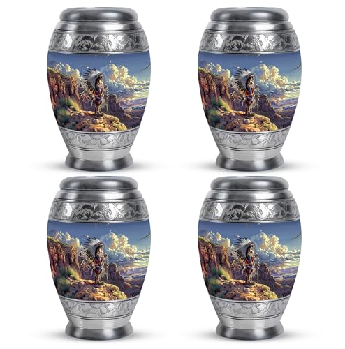 Image of Native American Urns for Human Ashes - Small Urns for Human Ashes Keepsake - Cremation Urn for Ashes - Urns for Ashes Adult Female Mother - Urns for Ashes Adult Female Mom(3 inch Pack of 4)