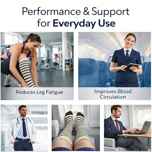 Image of Diamond Star 6 Pairs Compression Socks for Men & Women, Knee High Socks