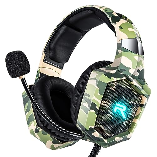 RUNMUS K8 Wired Over Ear Gaming Headphone with Surround Sound, with Mic &...