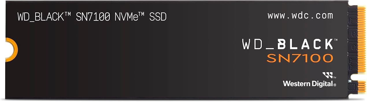 Western Digital Internal SSD 4TB WD Black SN7100 (Read Up to 7,250MB/sec) M.2-2280 NVMe WDS400T4X0E-EC