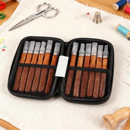 Juego de herramientas para tallar madera de 12 piezas en acero al carbono para grabado 4