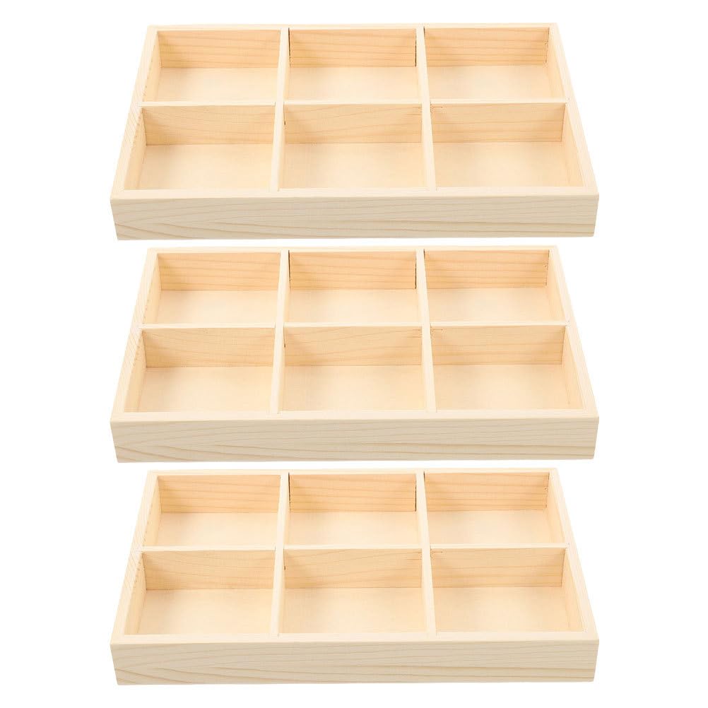 Cabilock Caja Organizadora De Madera Con Compartimentos Divididos 9 Secciones Bandeja De Almacenamiento Multifuncional Para Escritorio Materiales De Arte Crayones Oficina Y Hogar