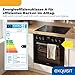 Exquisit Herd-Set schwarz | Einbauherd mit Umluft & Grill, Glaskeramikkochfeld | 75 l | Energiekl. A, 50–250°C | 4 Strahlungskochzonen inkl. Bräterzone | Timer, 8550 W | EHE5258-UBZ-020