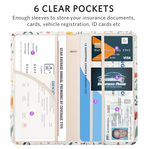 Image of CoBak Car Registration and Insurance Holder | Vehicle Glove Box Organizer, Auto Truck Compartment Document Case with Magnetic Closure for Insurance & Driver License