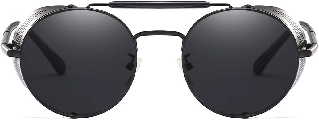 Dollger Steampunk Style Round Vintage Sunglasses Retro Eyewear UV400 Protection for Men Women