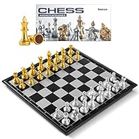Snocyo Chess board set-magnetic travel chess set-foldable-for Travel outdoor games or gifts-strategy board games for adults & children (25cm*25cm)