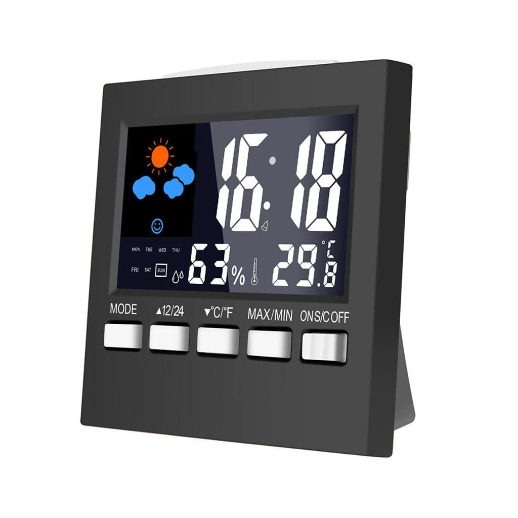 UOHLCX HBJWOV LED Alarm Clock Digital Sound Control Backlit Date Calendar Thermometer Hygrometer LCD Desk