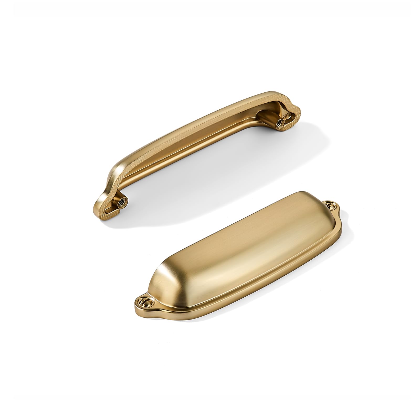 Khtumeware - 170357 Brushed Brass Cabinet Pulls CTC 4 in (102 mm) 10 Pack