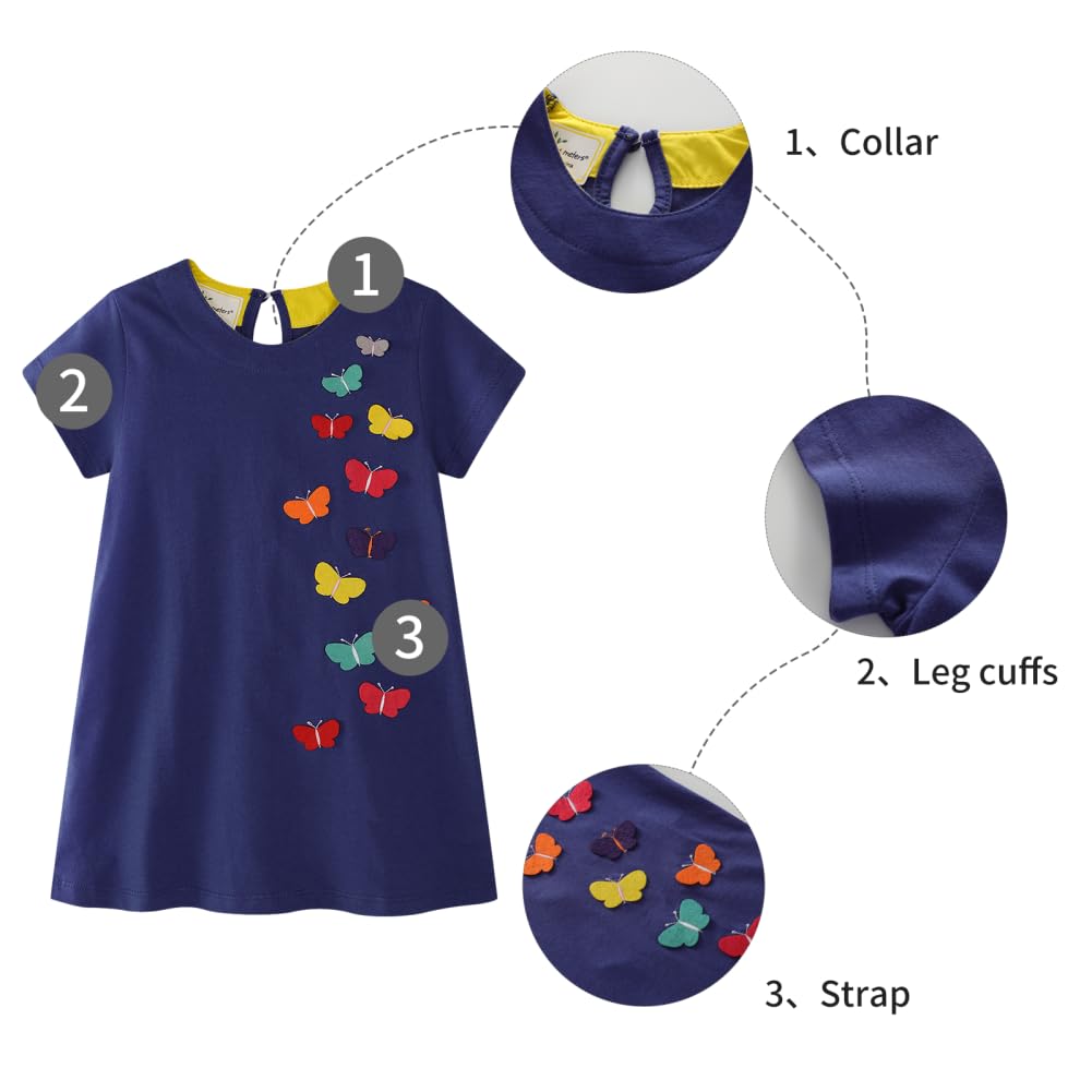 Vestido T-Shirt Algodón Manga Larga Corta Niñas Casual Dibujos Animados Animal Flores Princesa
