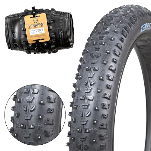 Fat Bike Tire for Bike and Bicycle by Terrene - Cake Eater Light Studded 27.5X4.0 Inch Bike Tires for Snow, Ice Traction - Bike Accessories for Fat Tire Bike - Bicycle Accessories for Adult Bikes