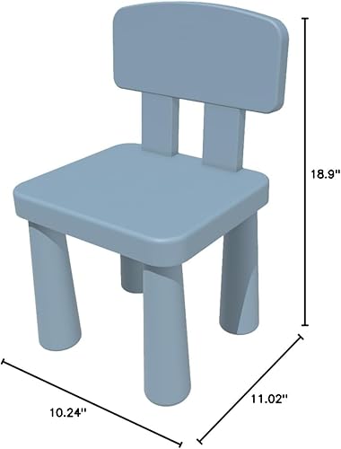Miniatura 2 de Silla azul para mesa para niños, respaldo de plástico PP, silla para niños de 1, 2, 3, 4, 5, 6, fomenta la concentración y la seguridad
