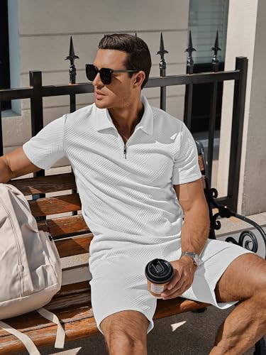 Men's 2 Piece Outfits Sets Polo Shirt and Shorts Summer Fashion Casual Short Sleeve Polo Tracksuit for Men - Image 5