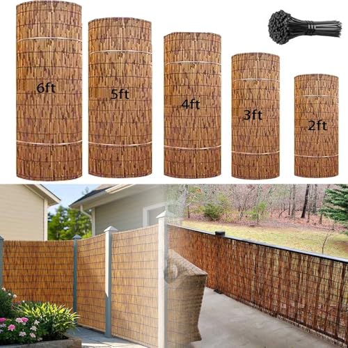 Valla De Bambú De Privacidad Natural Rollo De Caña De Bambú 50 60 70 80 90 100 110 120 130 150 160 170 180cm Altura Vallas Jardin Exterior Cañizo Rollo De Panel De Bambú Con Lazos