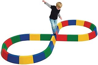 S&S Worldwide Figure 8 Balance Beam Set. 27 Piece Set of Interlocking 4" High Plastic Blocks Assembles to Over 10' Long and 4' Wide. Fun Way to Develop Balance Skills.