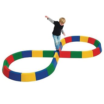 S&S Worldwide Figure 8 Balance Beam Set 27-Piece Interlocking Balance Course for Kids. Durable 4" High Plastic Balance Blocks Assemble into a Figure-8 Design Over 10 Feet Long and 4 Feet Wide. Encourages Balance, Coordination, Motor Skills, Active Play, and Confidence Through Fun, Hands-On Movement Activities.