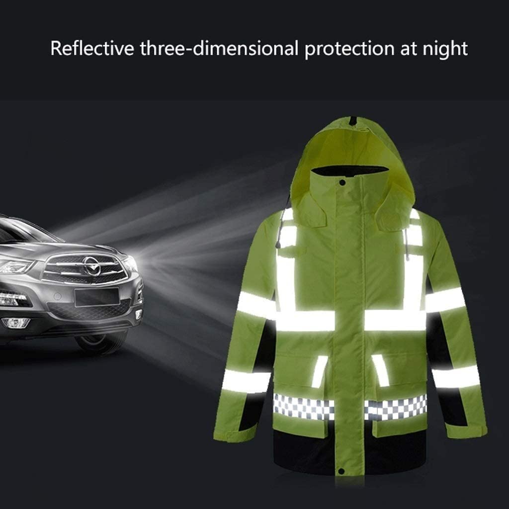 Chaleco Reflectante Traje reflectante a prueba de frío, chaqueta de seguridad fluorescente terciopelo impermeable ropa de trabajo reflectante Chalecos De Seguridad