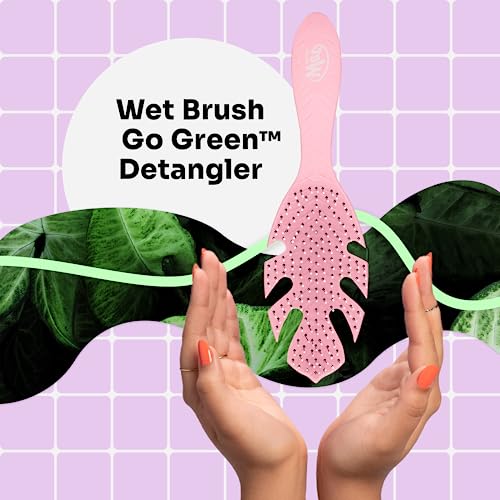Wet-Brush-Go-Green-Hair-Detangler-Brush-Pink-Detangling-Hair-Brush-Ultra-Soft-IntelliFlex-Bristles-Glide-Through-Tangles-Gently-Loosens-Knots-While-Minimizing-Pain-Split-Ends-Breakage