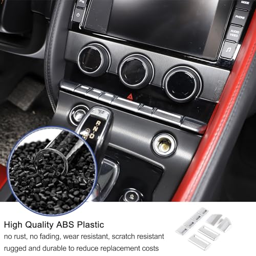 Daeiclru Center Console AC Air Conditioner Button Switch Cover Trim Compatible with Jaguar F-Type 2013-2024, Center Console Switch Button Cover Trim Interior Accessories, 8PCS (Silver) by Daeiclru - Used condition - Image 4