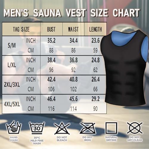 Everfion Colete de sauna masculino modelador de cintura, traje de sauna sem mangas para homens, cami