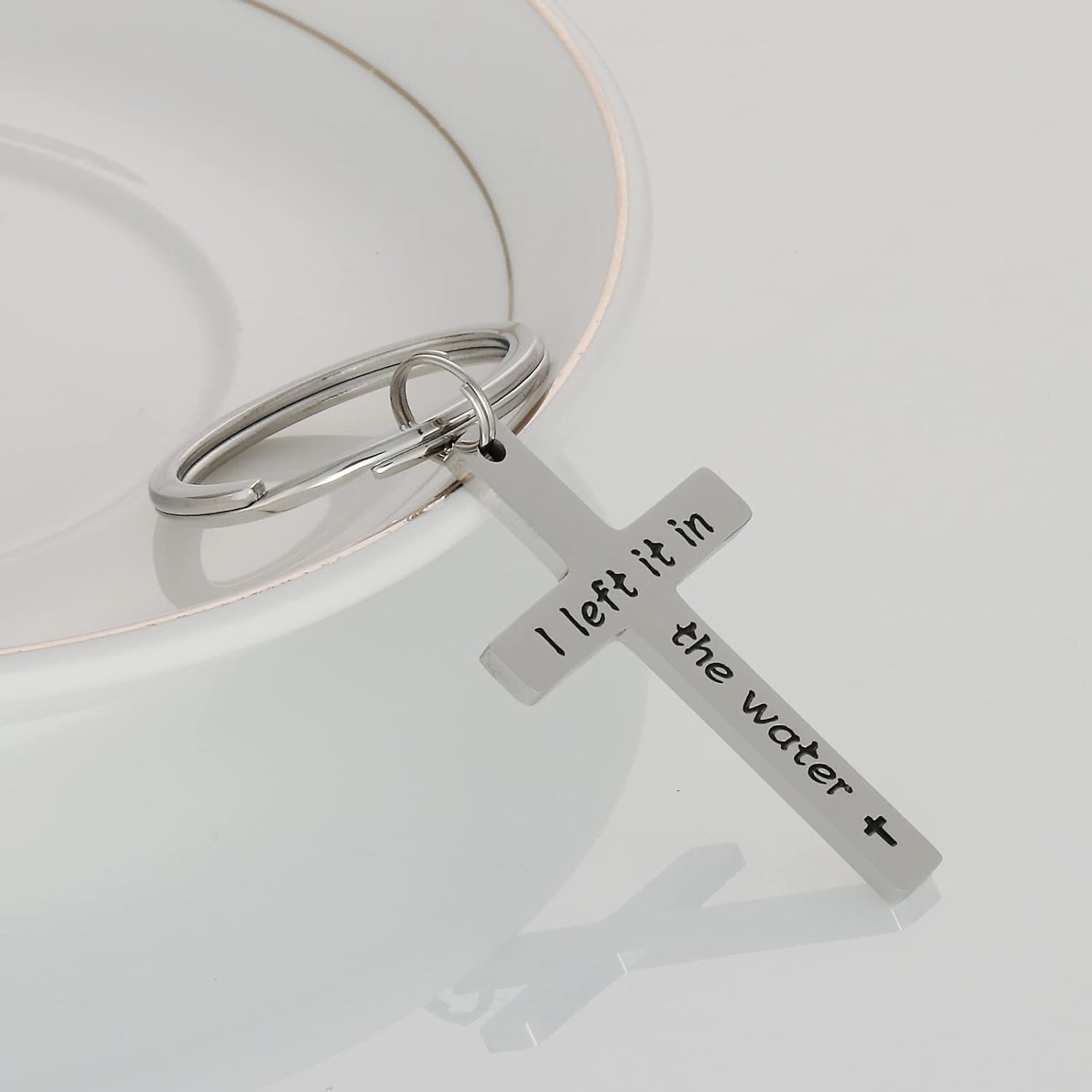 HUTIMY 洗礼キーチェーン レディース メンズ ユニーク 洗礼ギフト 大人 洗礼 I Left It in The Water