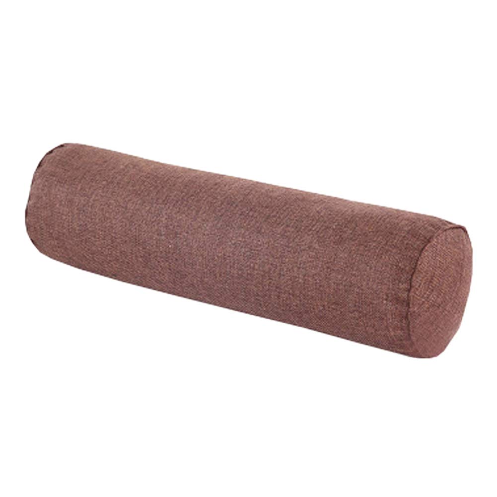 Aowufan Solid Color Cervical Pillow Cylindrical Round Neck Pillow Candy Pillow Long Leg Pad Foot Pillow Throw Pillow Sofa Cushion (Brown, S)