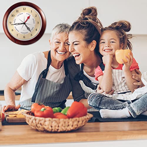 DayClocks Time & Week-Day Wall Clock – Weekly Analog Clock with Days, Hours & Minutes – Transparent Ring in Frame - Ideal Retirement Gift for Men & Women, Walnut Accent Frame, 13.5" - Image 3