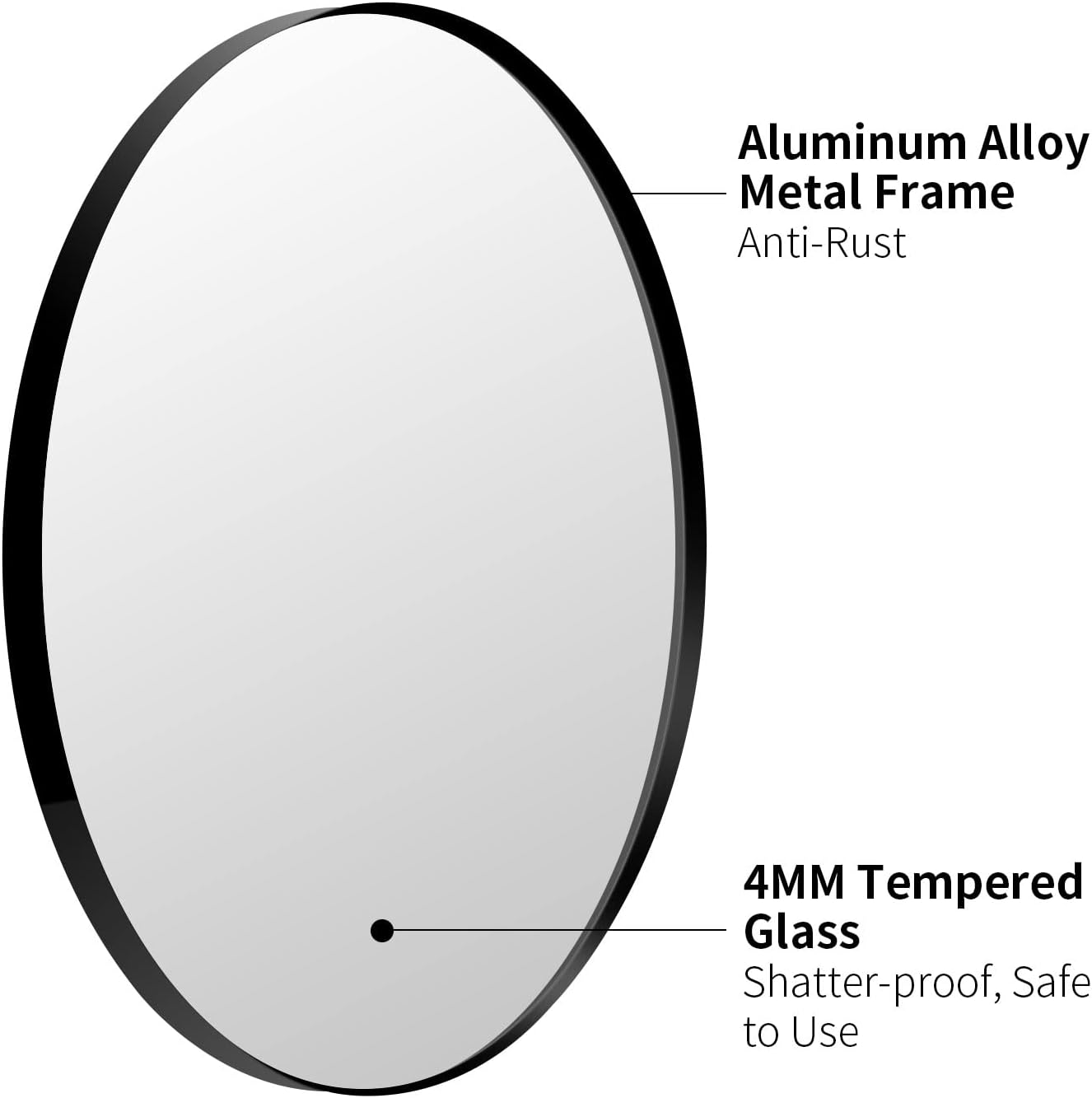 Buy LOAAO 24x36 Oval Bathroom Mirror Matte Black Oval Mirror Wall
