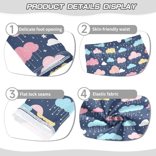 Rainbow Cloud Rain Girls Leggings Athletic Pants Tights Stretch Bottom3