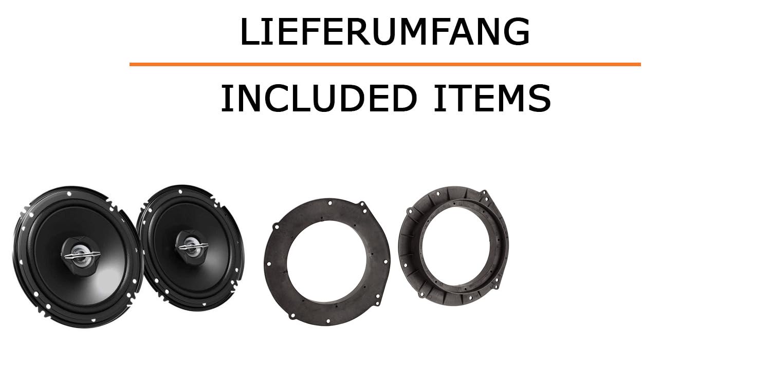 Lautsprecher Boxen Einbaupaket für JVC CS-J620X kompatibel mit Audi A6 C7, Avant/Kombi vorne | 2X Tief-Mitteltöner inkl Hochtöner 300W
