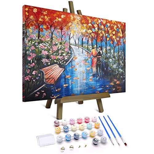 Paint By Number Couple - Paint By Number Romantic Street Autumn Paint By Number Kit Romantic Paint By Numbers For Adults Custom Paint By Numbers Lovers Couples Art Kit Dimensions Paint By Number 16x20