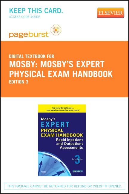 Buy Mosby's Expert Physical Exam Handbook: Rapid Inpatient and Outpatient Assessments - Pageburst Retail — BookShops.in