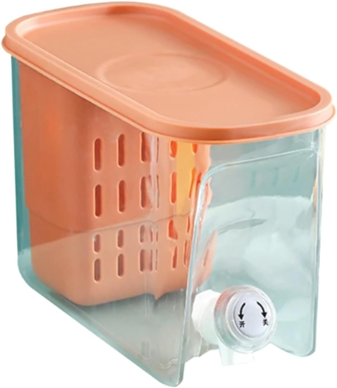 5800ml Iced Beverage Dispenser Fruit Teapot Drink Large Capacity Material Water Pitcher With Fruit Infuser For Water Juice Milk (Orange)