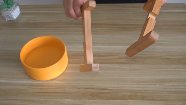 Ceramic Elevated Raised Cat Bowl with Wood Stand No Spill Pet Food Water Feeder Cats Small Dogs - Image 8
