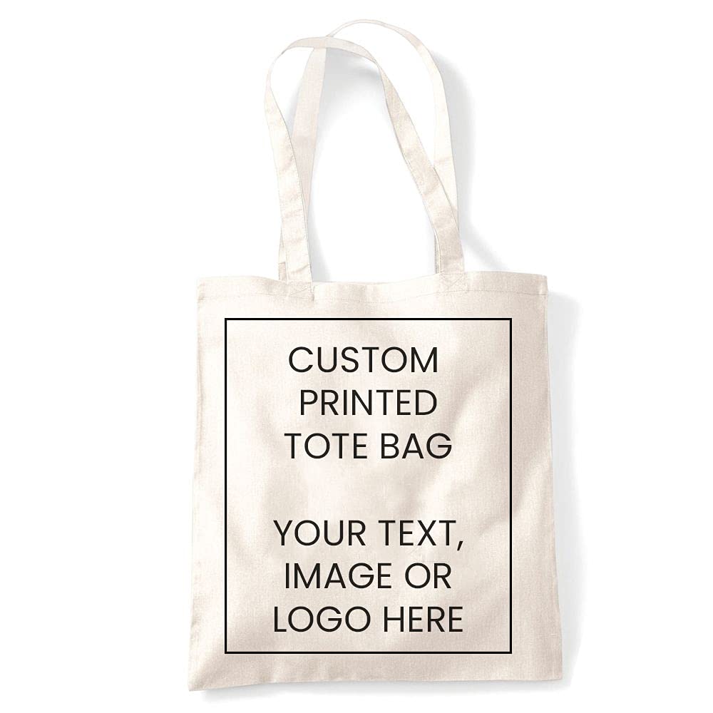 Merch KingdomPersonalised Any Name, Text or Image Tote Bag | Custom Make Your Own Shopper Bag | Add Any Photo or Logo | Perfect For Business, Hen/Stag Parties or Gifts
