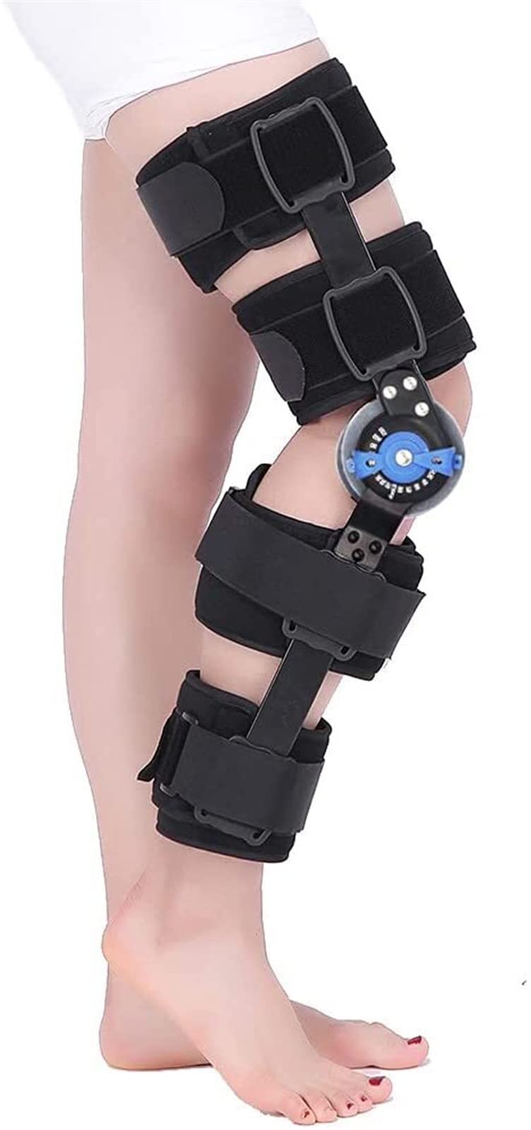 Rodillera ROM con Bisagras Ajustable, Soporte para Inmovilizador De Lesiones De Rótula, Protector Ortopédico Médico, Estabilizador De Pierna Completo, Ortesis De Rodilla, Férula