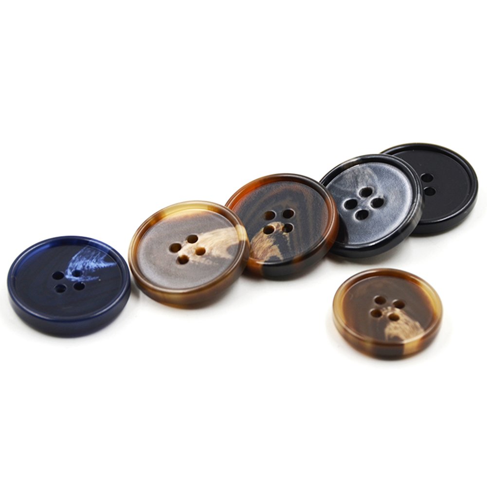 10 Bottoni In Resina 4 Fori Per Abito - Classici, Grigi, 20 Mm, Cucire O Incollare