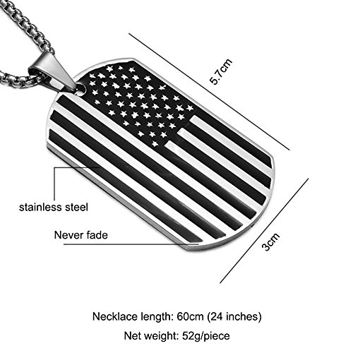 Apopo US Flag Dog Tag Necklace Stainless Steel Pendant3