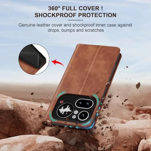 Image of Jasonyu Flip Wallet Case for Nothing Phone 4a Pro 5G,Brown