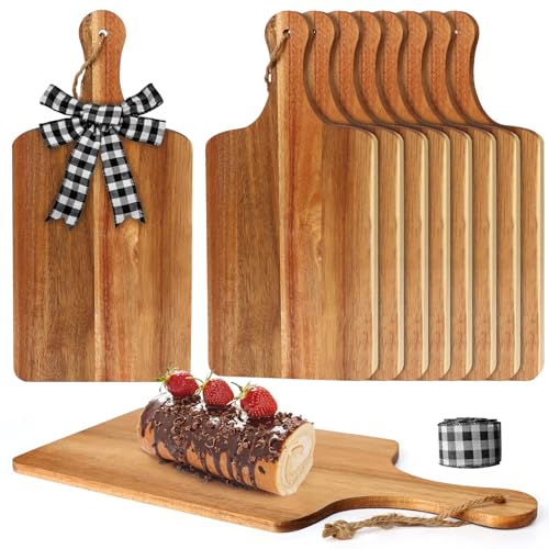 12 Tablas de Cortar de Madera de Acacia 30.5x15 cm con Mango miniatura 1