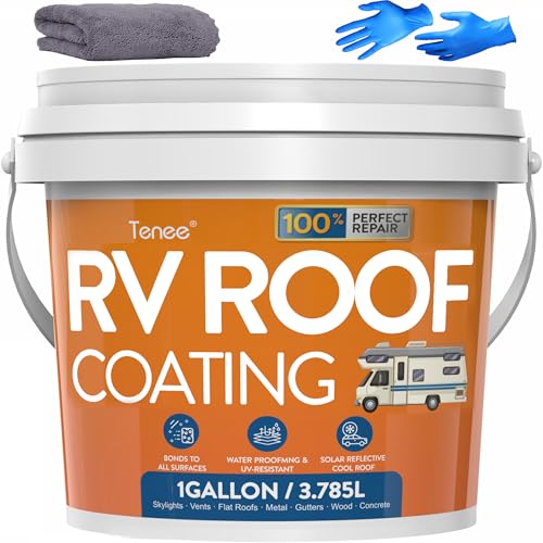 RV Roof Coating White, Waterproof Liquid Flexible Rubber Repair Coating,
