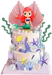 Morofme Mermaid Cake Topper 16pcs Under the Sea Cake Toppers Mermaid Birthday Baby Shower Cake Cupcake Topper Mermaid Mini Figurines Mermaid Cake Decoration for Mermaid Theme Princess Underwater Party