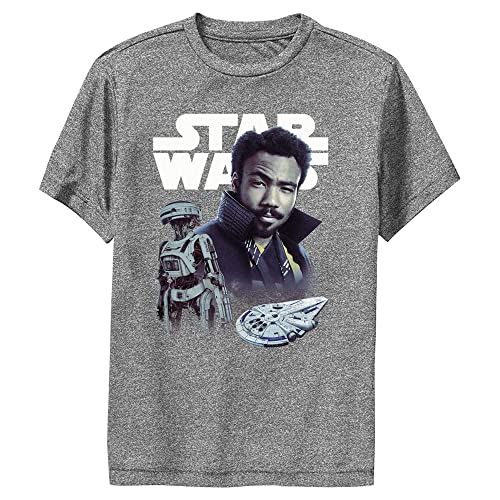 T-shirt Star Wars garçon Han Solo et Lando gris anthracite en coton taille M