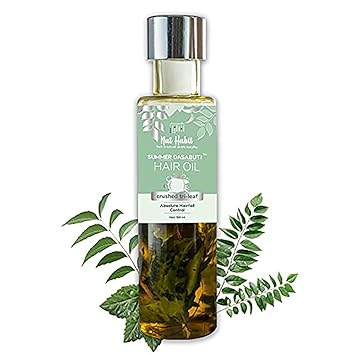 Nat Habit - Back To Natural Secrets Everyday TriLeaf Hair Fall Control Summer Dasabuti Hair Oil | Hair & Scalp Massage, Hair Growth, Dry Frizzy Hair| Castor, Coconut, Amla (100ml)