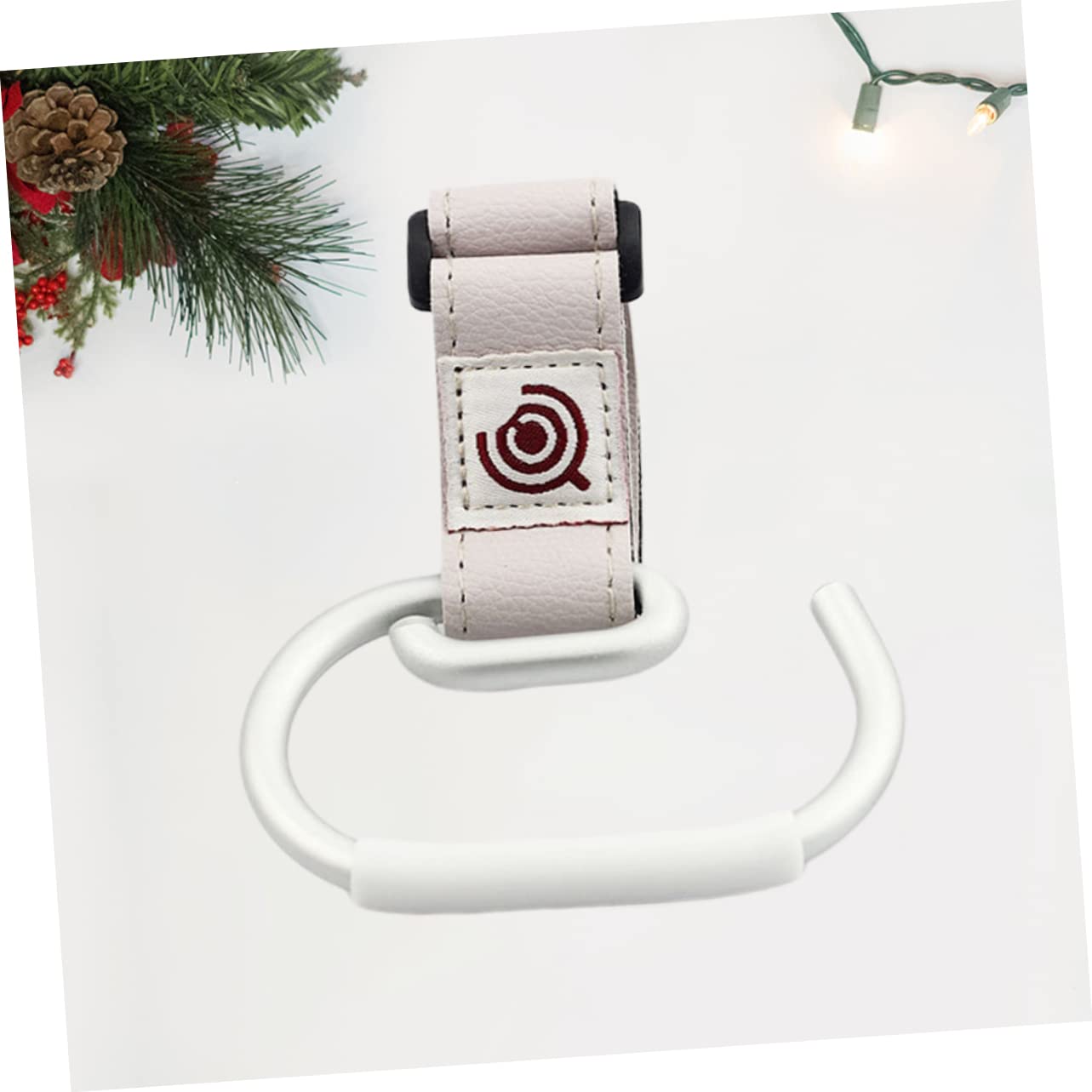SHOWERORO Baby Stroller Hooks Silver Hooks for Hanging Bag White Belt Heavy Duty