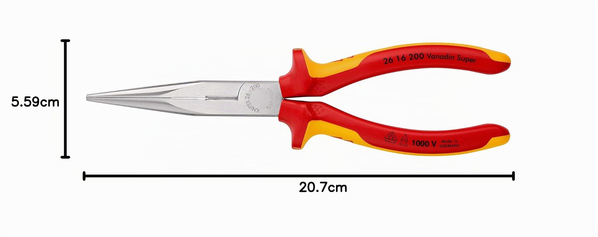 KNIPEX Flachrundzange, VDE-geprüft 200 mm, 26 16 200 SB – Ansicht 5