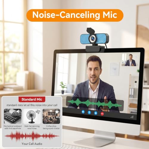 Image of 1080P Webcam for PC - Complete Your Setup, Built for Every Need | Plug and Play in Seconds, Crystal Clear Video, Noise-Canceling Mic, Works on Any Platform, Privacy Cover, Clip & 5ft Cable